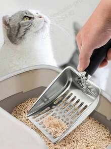 Cat Litter Scoop - Stainless Steel Metal Cat Litter Scoop - Pet Metal Scoop - Sturdy Mesh Scoop - Mesh Scoop - Easy To Clean - Suitable For Cat Litter Box - Multicolor - View 2