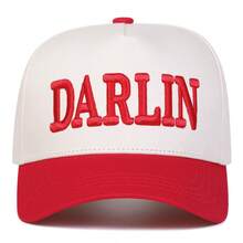 1件女款 DARLIN 卡車司機帽，個性化字母刺繡棒球帽，街頭時尚休閒帽，適合春夏/秋冬旅行、海灘度假 - 彩色 - 查看 15