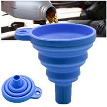 1pc Universal Silicone Oil Funnel, Foldable Portable Car Oil Change Funnel, Telescopic Long Neck Liquid Funnel - A - View 1