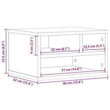 Soporte para impresora vidaXL Sonoma, gris, 40x32x22,5 cm, madera de ingeniería. - Gris - Ver 11
