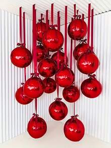 10pcs/Set 10-Inch Red 4D Round Foil Balloons, Suitable For Birthday Parties And Celebrations, Birthday Party Decorations, Party Decorations, Graduation Parties, Wedding Decorations, Hanging Balloons, Scene Decor, Theme Balloons - Red - View 2