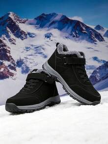 Men's Snow Boots, Casual And Sporty Style, Lace-Up Closure, Suitable For Casual Wear - All Season, Unisex - Black - View 5