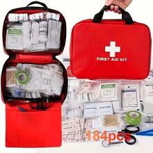184pcs Multi-Purpose First Aid Kit, Portable Emergency Supplies Bag, Suitable For Outdoor Hunting, Hiking, Camping, Etc. Multi-Function First Aid Kit 30 Types 184 Components Outdoor First Aid Kit Home Emergency Kit - View 2