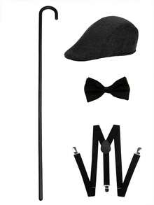 1pc All Black Cane Prop, Suitable For Theme Parties, Halloween Costumes And Other Occasions - Multicolor - View 8