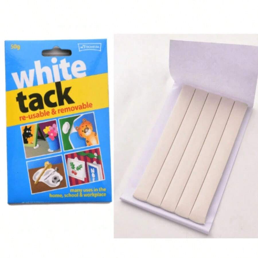 White Reusable Adhesive Putty 75g Removable Non-Damaging Multi-Purpose Sticky Clay, Suitable For Home School Office Posters Photos Picture Frames - A - View 1