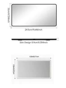 1pc Car Visor Makeup Mirror, Car Rearview Mirror, Ultra-Thin Elastic Band, High Definition Makeup Mirror, Women's Car Accessories, Car Parts (This Product Is Without Light). - Multicolor - View 6