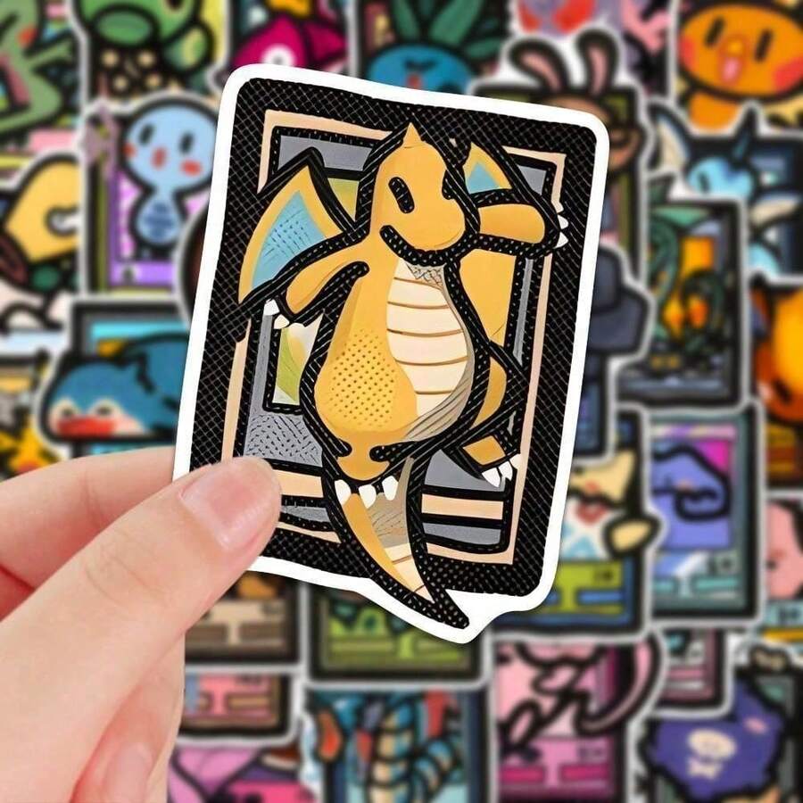 asmodee 49pcs Graffiti Pokemon Cards, Fun Creative Pokemon Peripheral Stickers, Decorative Water Cup Stickers - Multicolor - View 1