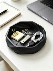 1pc Smooth Vortex Storage Tray, 3D Printed Matte PLA Decorative Tray, Multi-Functional Desktop Organizer, Suitable For Keys, Jewelry, Coins And Small Items, Suitable For Vanity, Entryway And Bedside Table Decorative Tray, Size 15.01 X 2.49cm - Multicolor - View 6