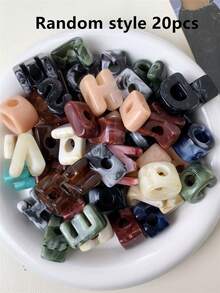 5/10/20/30PCS Random Style & Color English Letter Large Hole Beads DIY Wearable, Suitable For DIY Phone Charms, Keychains, Bag Accessories, Water Bottle Straps, Bracelets, Handmade Craft Supplies - Multicolor - View 8