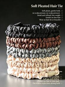10pcs Of Highly Elastic Hair Ties For Women Soft And Stretchy Ponytail Holders Suitable For Daily Use And Special Events - Multicolor - View 3