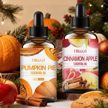 Hllozzi Pumpkin Pie And Cinnamon Apple Essential Oils Are Suitable For Use In Aroma Diffusers And Humidifiers, As Well As For Making Scented Wax Tablets; Their Elegant Design Makes Them An Excellent Choice For Both Gifting And Personal Use. - Pumpkin Pie and Cinnamon Apple - View 1