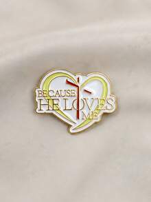 I Love Jesus Heart-Shaped Brooch Faith Letter Pin Accessory For Bags And Jackets Gift - Multicolor - View 10