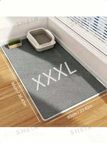 1 Random Color Extra Large Double Layer Cat Litter Mat, Non-Slip, Washable, Scratch-Resistant, Can Be Removed From The Litter Box, Can Be Used Next To Trash Cans, Toilets, Floor Mats And Cat Beds - Multicolor - View 1