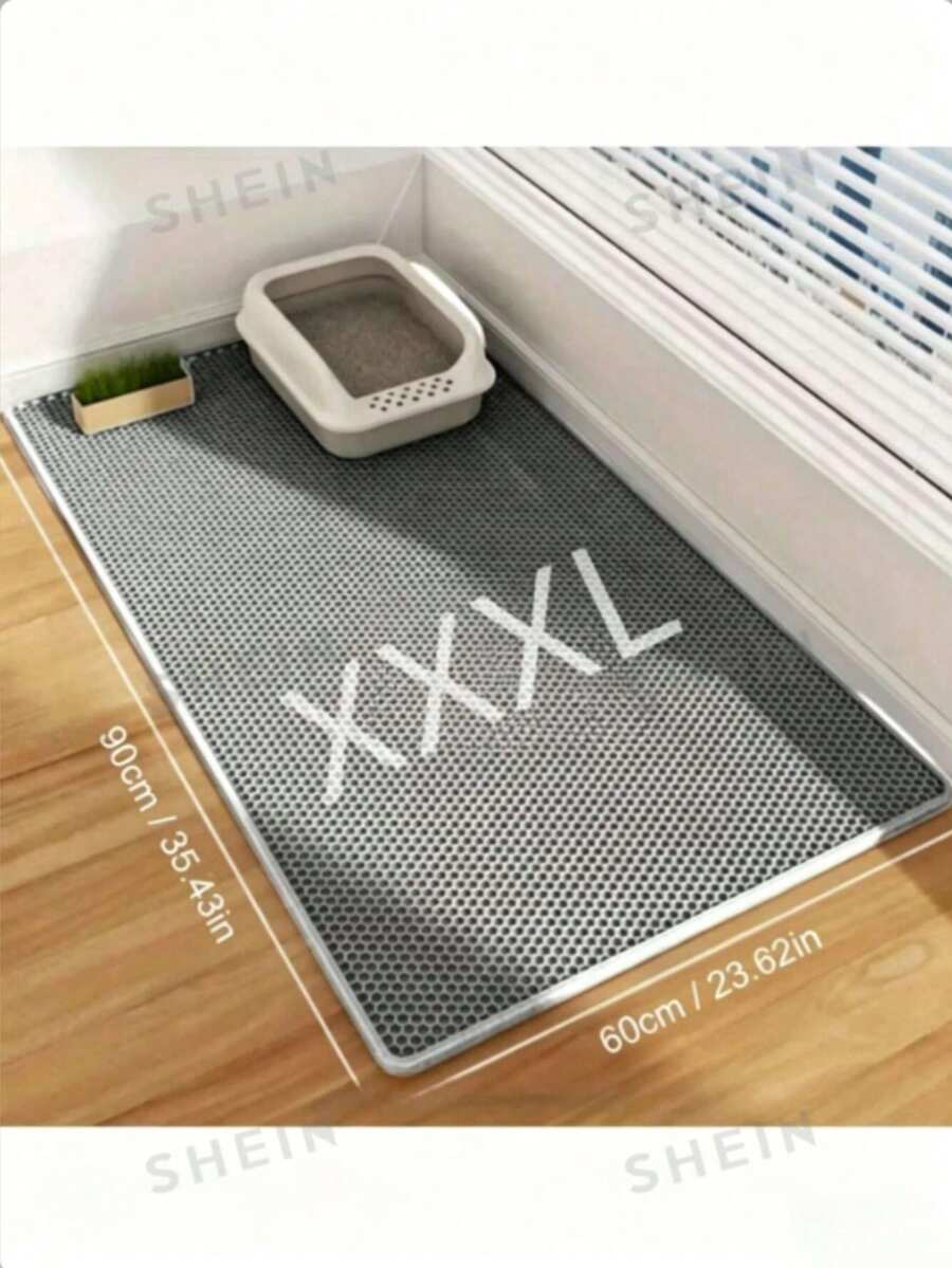 1 Random Color Extra Large Double Layer Cat Litter Mat, Non-Slip, Washable, Scratch-Resistant, Can Be Removed From The Litter Box, Can Be Used Next To Trash Cans, Toilets, Floor Mats And Cat Beds - Multicolor - View 1