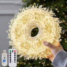 1件 100/200/300顆 LED 燈串 USB供電 8種模式 仙女燈 5/8/11米 銅線 LED燈 適用於婚禮 生日派對 露營 萬聖節 聖誕節裝飾 閃爍燈 戶外花園庭院陽台 聖誕樹裝飾燈 - 黃色 - 查看 17