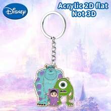 Disney Monster Family Cartoon Pattern Acrylic Pendant With Chain, Suitable For Bags, Keys And Car Keys, Travel Accessory Gift, Cute Floral Keychain Design, Smooth Surface, Keychain, Decorative Keychain, Cartoon Keychain, Christmas Gift, Fan Gift, 2D Flat Gift, Holiday Gift, Home Decor, Halloween Gift, Christmas Gift - Multicolor - View 3