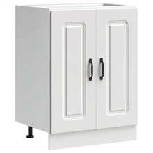 armário de canto para cozinha em madeira engenheirada branca Porto da vidaXL - Branco - Ver 2