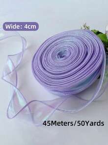 10/50Yards Sheer Chiffon Ribbon Organza Satin Ribbons For Gift Wrapping Decoration Christmas Wedding Birthday Party Bouquets Wreath Sewing Supplies - Multi-color - View 36