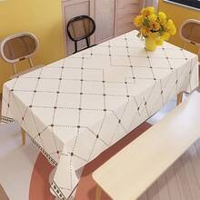 2D Flat, 1pc Soft, Fashionable And Beautiful Soft Color Patterned Tablecloth, Dining Table/Coffee Table/Desk/Coffee Table, Picnic/Outdoor Dining Table/Camping Dining Table, Exquisite Lifestyle, Home Fabric - A - View 1