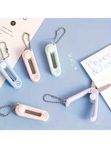 Morandi Style Portable Mini Keychain Scissors, Compact Foldable Multi-Function Small Scissors, Suitable For Handicrafts And Daily Use - A Variety Of Styles - View 5