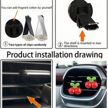 2pcs Car Air Vent Decor Clips, Glossy Cherry Design, Full And Beautiful ...