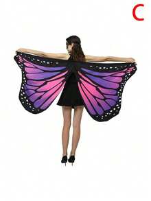 Rainbow Gradient Butterfly Wing Shawl, Soft Clothing Accessory, Suitable For Christmas Costume Party, Glamorous Theme Costume Party - Multicolor - View 19