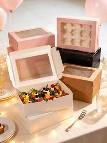 Multi-Color 12Holes Cupcake Boxes With Transparent Window, Foldable Paper Muffin Box With Insert, Bakery Packaging For Cupcakes, Muffins, Party Treats - View 1
