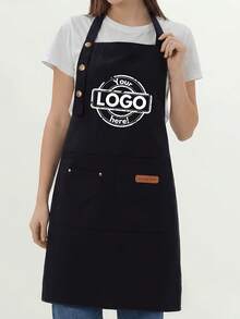 Customizable Unisex Cooking Apron, Personalized With Photos, Logos, Text, Icons, Thick Fabric Kitchen & Gardening Apron, Perfect Birthday, Anniversary, Christmas Gift For Friends, Family, Couples - Multicolor - View 9