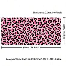 1pc Retro Bright Pink Leopard Print Extended PU Leather Large Desk Mat, 2D Printed Washable Non-Slip Rectangular Keyboard Leather Mouse Pad, Aesthetic Halloween Animal Mat For Home Office School Gamers - View 14