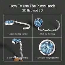 Multi-Purpose Foldable Handbag Hanger For Table, Portable Purse Hook With Christmas And Zodiac Sign Designs, Durable Metal Bag Holder For Desk, Restaurant, Cafe And Travel, Perfect Christmas Gift For Women, Great Stocking Stuffer For Her - Multicolor - View 9