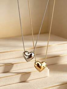 1PC Fashion Big Heart Decor Pendant Necklace For Women Daily Wear - Heart - View 1