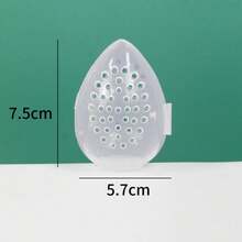 1/2pcs Beauty Sponge Makeup Storage Egg Powder Puff Makeup Egg-Shaped Transparent Holder Powder Puff Drying Box Makeup Accessories - Multicolor - View 5