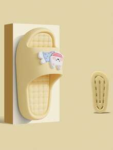 Summer New Cartoon West Highland Cake Puppy Applique Design Fun Outdoor Slippers Indoor Fashion Print Design Women's Home Slippers - Yellow - View 4