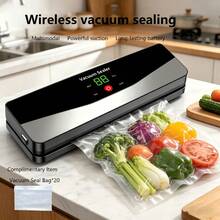 Wireless Vacuum Sealer With LED Display And Multiple Modes, Powerful Suction For Dry/Wet Foods, Supports Multi-Package Sealing, Rechargeable Long-Lasting Battery, 31cm Compact Kitchen Tool For Meat, Vegetables And Snacks Preservation - C715 - View 3