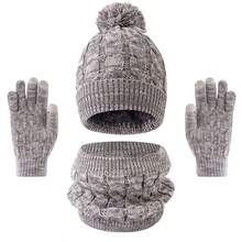 1 Set Tie Dye Children Knit Warm Hat Set Ear Protection Suitable For 2-8 Years Old Girls Wear - Multicolor - View 10