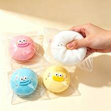 1pc Squishy Oversized Giant Big Mouth Big Eye Fluid Ball Squeeze Toy, Slow Rebound Moldable Big Mouth Bun Squeeze Toy, Comfortable Kneading Feel, Soft Squeeze Ball, Fingertip Stress Relief Squeeze Ball, Effectively Relieve Stress And Anxiety, Suitable For Adults Office Workers As Stress Relief Tool, Daily Essential, Holiday Gift (Random Color And Style) - Multicolor - View 5