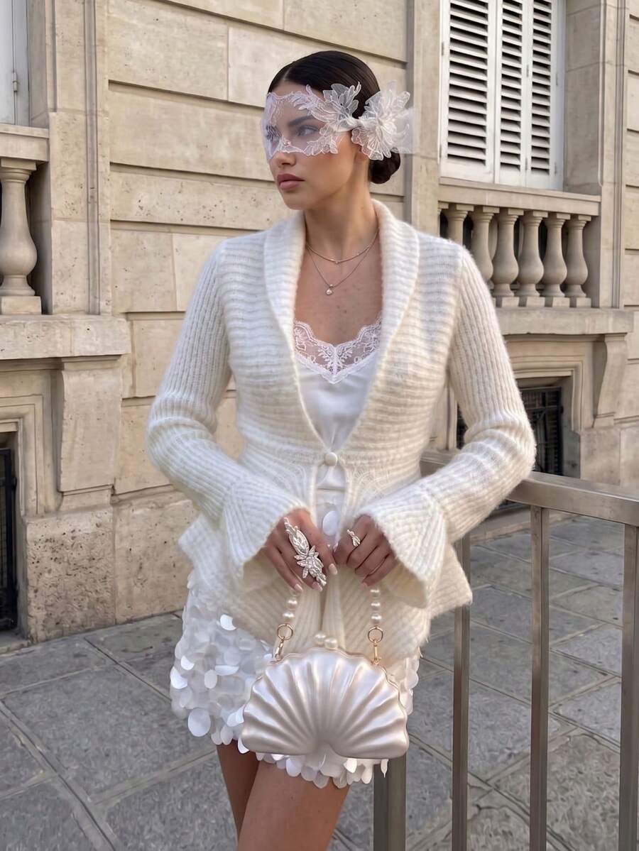 Women's Autumn French Fashion Elegant Solid Color Sweater, Commute/Business