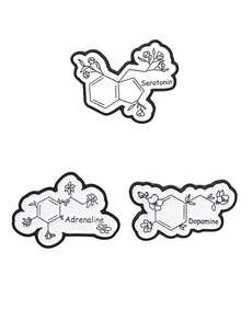 Chemistry Molecule Enamel Pin, Dopamine Serotonin Adrenaline Floral Badge, Decorative Lapel Pin For Backpack Jacket Student Gift - Multicolor - View 10