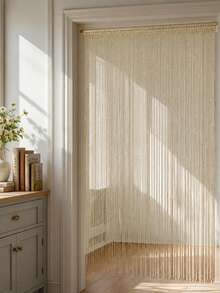 1pc Champagne Gold Tassel String Door Curtain, Hanging Glitter Fringe Thread Curtain Panel For Doorway, Window, Room Divider, 100*200cm Polyester Thread Partition Curtain, Wedding Party Decoration, Birthday Party Decoration, Perfect For Decorating Living Room, Dining Room, Bedroom, Study, Kitchen (Curtain Rod Not Included), Photo Booth Background Decoration, Holiday Party Decoration, Home Decor - Champagne Gold - View 6