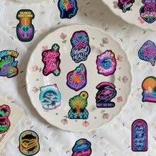 50Pcs Neon Mental Health Prevention Stickers For Suitcases, Laptops, Scrapbooks, Diaries, Water Bottles Sticker - Black - View 10