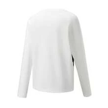 Adidas New Women's Sporty Casual Minimalist Basic Long Sleeve T-Shirt Crew Neck Pullover - White/Black - View 8