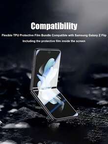 3Pcs Anti Peeping Hydrogel Film Privacy Phone Screen Protector Compatible With Samsung Galaxy Z Flip 8/7/7 FE/6/5/4/3 Full Coverage Explosion-Proof Scratch Resistant Anti Spy Protective Film Soft Film Non Glass - Black - View 7