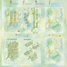 GDTME Chinese Style 3D Book Study Scene Sticker Set, Includes 1 Hinge Back Card, 1 Double-Sided Scene Card, 3 PET Stickers And 1 Auxiliary Sticker. The Main Visual Is A Multi-Layered Bamboo Rack Study Floating Among Auspicious Clouds, Presented From An Isometric Perspective Showing Layers Of Study Rooms - Bookshelves, Desks, Chairs, Lanterns, And Porcelain Vases Arranged In An Orderly Manner, With Figures In Traditional Chinese Clothing Reading Or Writing - Chinese Style Sticker Set 2.0 - View 6