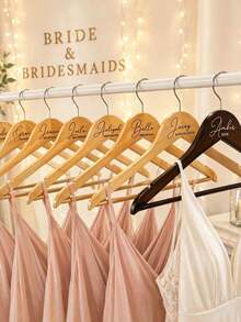 Personalized Wooden Wedding Hanger, Bride Hanger, Bridesmaid Gift, Customized Name Hanger Gift, Wedding Dress Hanger - Multicolor - View 8