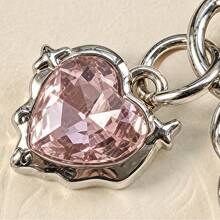1pc Butterfly Keychain Hollow Heart Rhinestone Metal Bag Charm Pendant For Backpack Handbag Purse - Multicolor - View 6