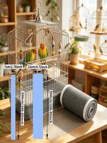 2 Rolls Self-Adhesive PP Bird Cage Mesh Patch, Parrot Cage Food Spill Prevention Strip, Cage Edge Food Protection Mesh, Parrot Anti-Splash Anti-Escape Protection Net, Customizable Size - View 3
