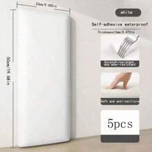 5pcs Bed Headboard Soft Upholstered Backrest Hotel Tatami Wall Surround No Headboard Replacement Self-Adhesive Cushion Anti-Collision Wall Sticker Wall Protector - Soft 5 - View 9