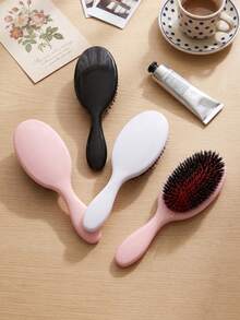 1pc Nylon And Boar Bristle Hair Brush Set, Curved Air Cushion Anti-Tangle Combination Set, Suitable For Scalp Massage And Smoothing Frizz, Anti-Static Hair Care Brush, Suitable For All Hair Types, Portable Daily Styling Hair Tool Accessory - Multicolor - View 1
