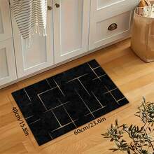 1pc Black Geometric Pattern Kitchen Floor Mat Silicone Carpet, Absorbent Non-Slip Quick Dry Bathroom Rug, All Season Door Mat Room Decor, Indoor Multi-Functional Foot Pad - Multicolor - View 13