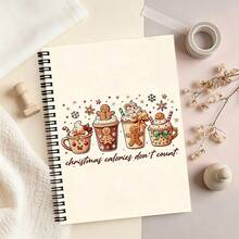 1pc A5 Spiral Coil Notebook - Christmas Spiral Notebook Diary - Ideal Holiday Gift And Notebook - Cover Features Santa Claus Design, Red Background With Snowflake And Candy Cane Patterns - Perfect For Holiday Office Needs Back To School Back To School - Christmas Notebook - View 9